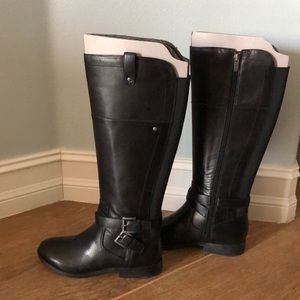 Black Leather Marc Fisher Boots mfAudrey with box